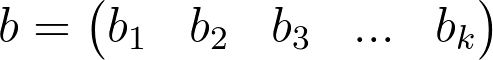 Row matrix of biases, one for each output.