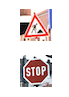top: construction sign, bottom: stop sign
