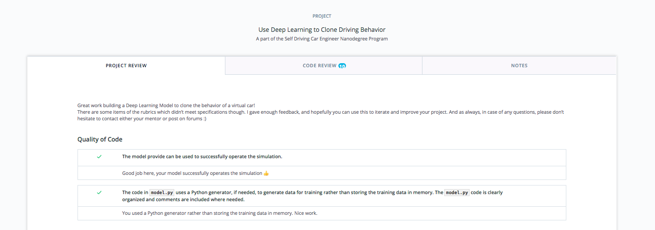 Our global team of Reviewers will code review each of your project submissions usually within 24 hours.